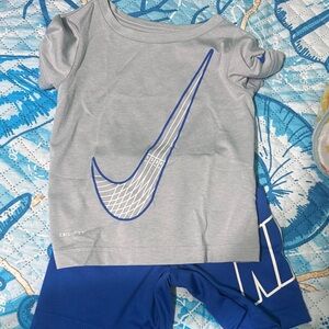 Nike Gray Tee and Blue Shorts Set